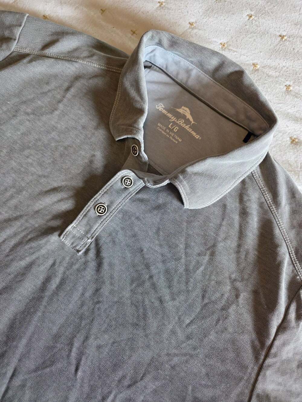 Tommy Bahama Men's Gray Short Sleeve Collared Polo Shirt
